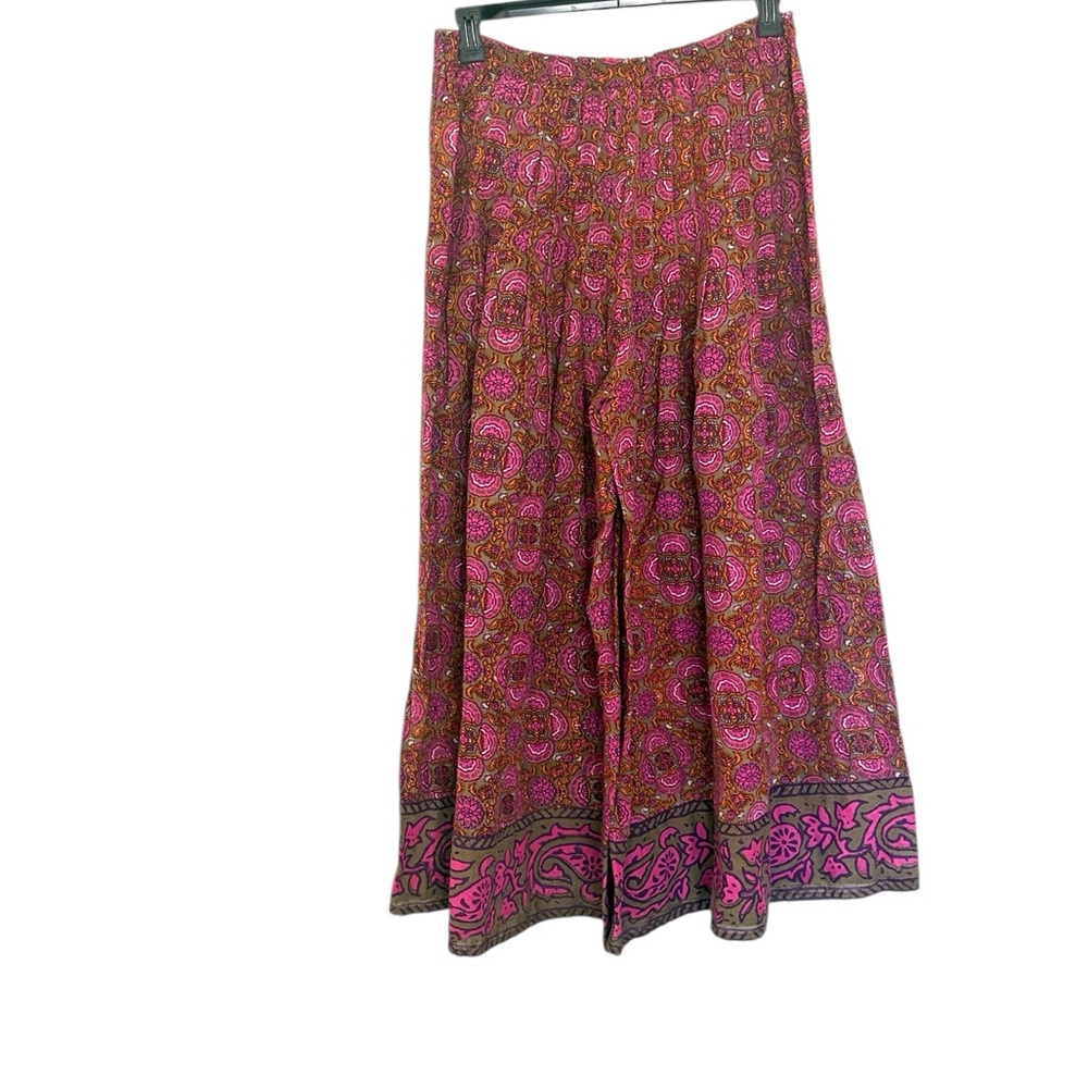 Free People Run River Wide Leg Pants in a purple and pink floral print, size L - Picture 4 of 9
